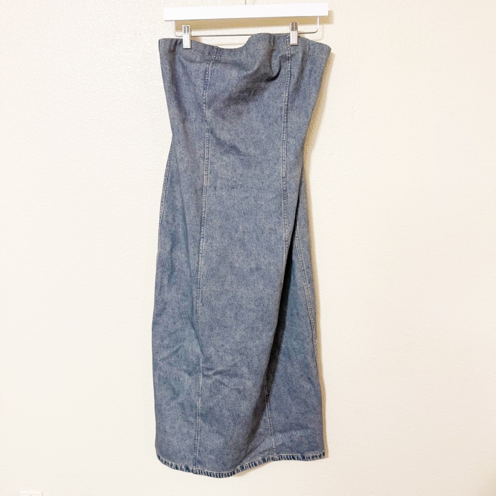 NWT Rag & Bone Jasmine Ponte Miramar Strapless Dress in Long Beach Blue Revolve - Picture 4 of 8